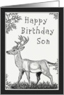 Happy Birthday Son Deer Card