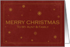 Merry Christmas to my Aunt & Family card