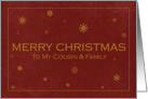 Merry Christmas to my Cousin & Family card