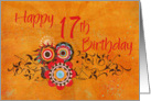 Trendy Orange 17th Birthday Card