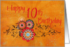 Trendy Orange 10th Birthday Card