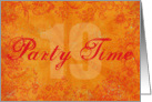 Trendy Orange 19th Birthday Invitation card
