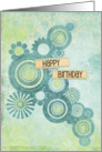 Happy Birthday Circles and Flowers card