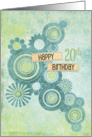 Happy 20th Birthday Circles and Flowers card