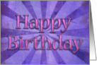 Happy Birthday for Teen Purple Sunburst card