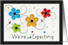 We’re Expecting, Floral Birds card