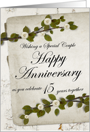 Wishing a Special Couple Happy Anniversary 15 Years together card