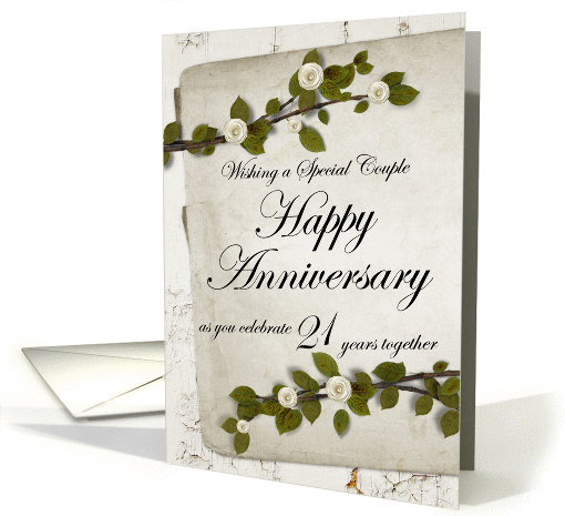 Wishing a Special Couple Happy Anniversary 21 Years together card