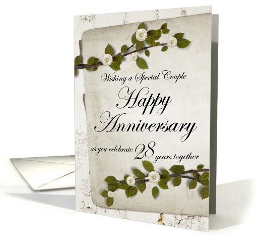 Wishing a Special Couple Happy Anniversary 28 Years together card