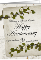 Wishing a Special Couple Happy Anniversary 31 Years together card