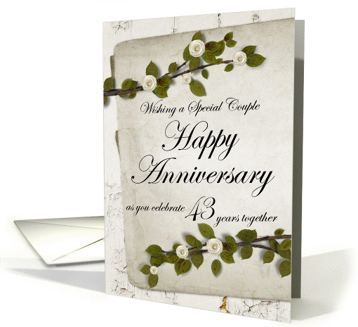 Wishing a Special Couple Happy Anniversary 43 Years together card