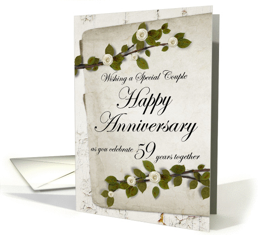 Wishing a Special Couple Happy Anniversary 59 Years together card