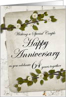 Wishing a Special Couple Happy Anniversary 64 Years together card
