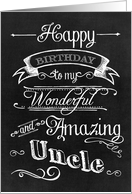 Chalkboard Birthday Amazing Uncle card