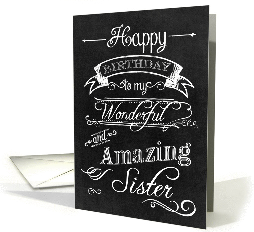 Chalkboard Birthday Amazing Sister card (1126002)