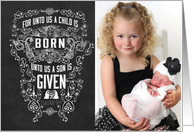 For unto us a Child is Born Photo Card
