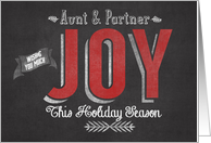 Wishing you Much Joy this Holiday Season Aunt & Partner card