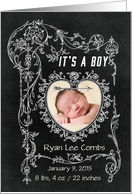 It’s a Boy Chalkboard Birth Announcement Photo Card