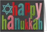 Chalkboard Colorful Happy Hanukkah card