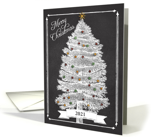 Chalkboard Christmas Tree Customizable Year Specific card (1185726)