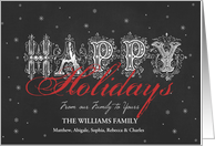 Chalkboard Happy Holidays from Our Family to Yours card