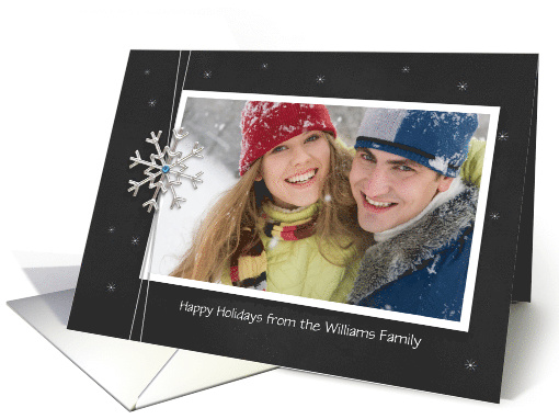 Chalkboard Snowflake Customizable Photo card (1186042)