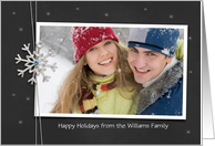 Chalkboard Snowflake Customizable Photo Card