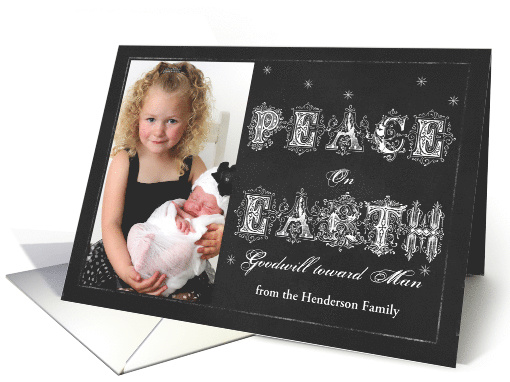 Chalkboard Peace on Earth Photo card (1186664)