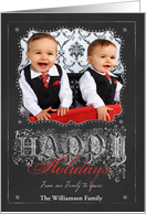 Chalkboard Happy Holidays from Our Family to Yours Photo card
