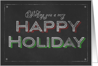 Chalkboard Wishing You a Very Happy Holiday card