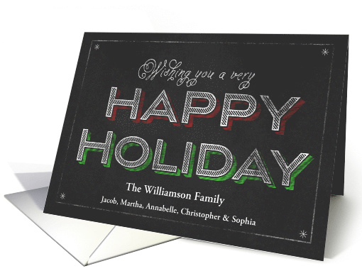 Chalkboard Wishing You a Very Happy Holiday card (1186820)