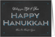 Chalkboard Wishing You Light & Peace Happy Hanukkah card
