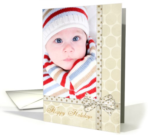 Vintage Style Christmas Photo Card with Bow card (947284)