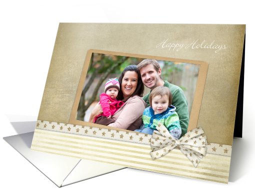 Vintage Christmas Photo Card With Bow card (947297)
