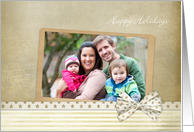 Vintage Christmas Photo Card With Bow card