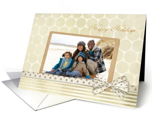 Vintage Christmas Photo Card With Bow card (947301)