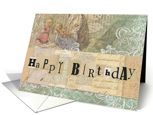 Happy Birthday Vintage Collage card (947470)