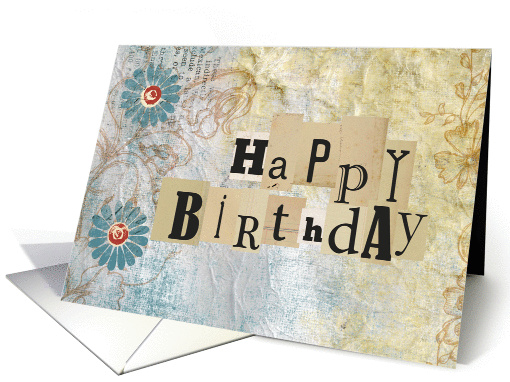 Happy Birthday Vintage Collage card (947471)