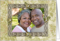 Vintage Floral Anniversary Photo Card