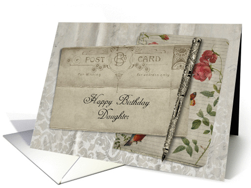 Vintage Postcard Happy Birthday Daughter card (947835)