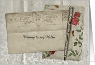 Vintage Hello Postcard Customizable card