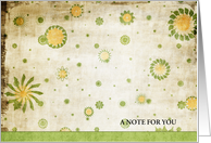 Green Grunge Just a Note Card