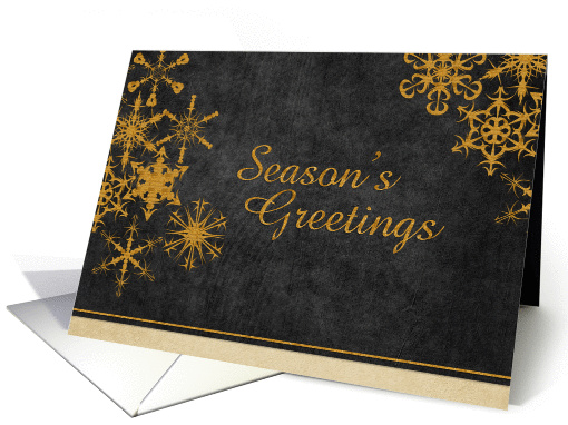 Business Season's Greetings Gold Snowflakes card (948251)