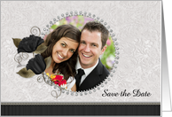 Save the Date Diamond Floral card