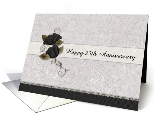 Happy 25th Anniversary Floral card (948352)