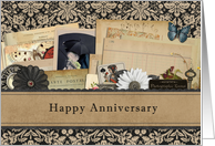 Happy Anniversary Vintage Ephemera Collage Collection card