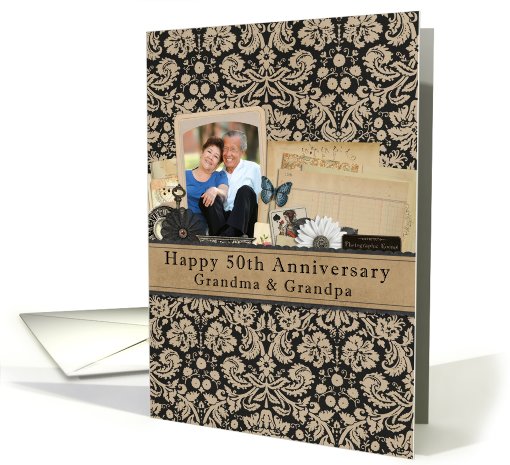 Happy 50th Anniversary Grandma & Grandpa Vintage Photo card (948878)