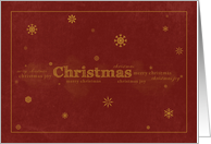 Christmas Gold Snowflake Red card