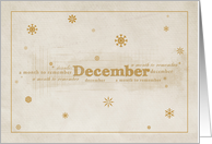 December Gold Snowflakes Cream card