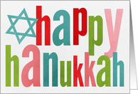 Happy Hanukkah Modern Bright card
